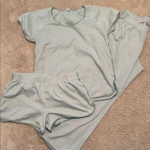 Women's Soft Striped Pajama Set - Light Green